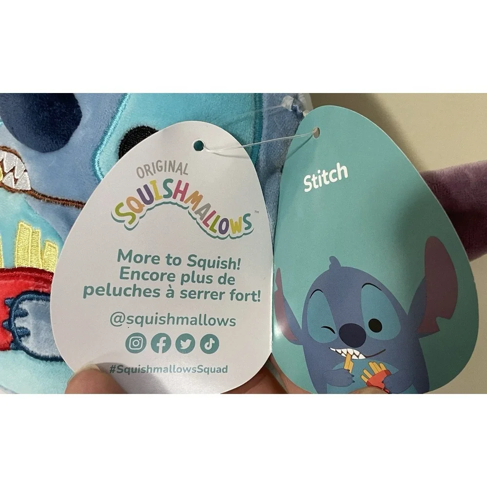 Kellytoy‎ Squishmallow Disney Stitch Eating French Fries Wink Cute 8